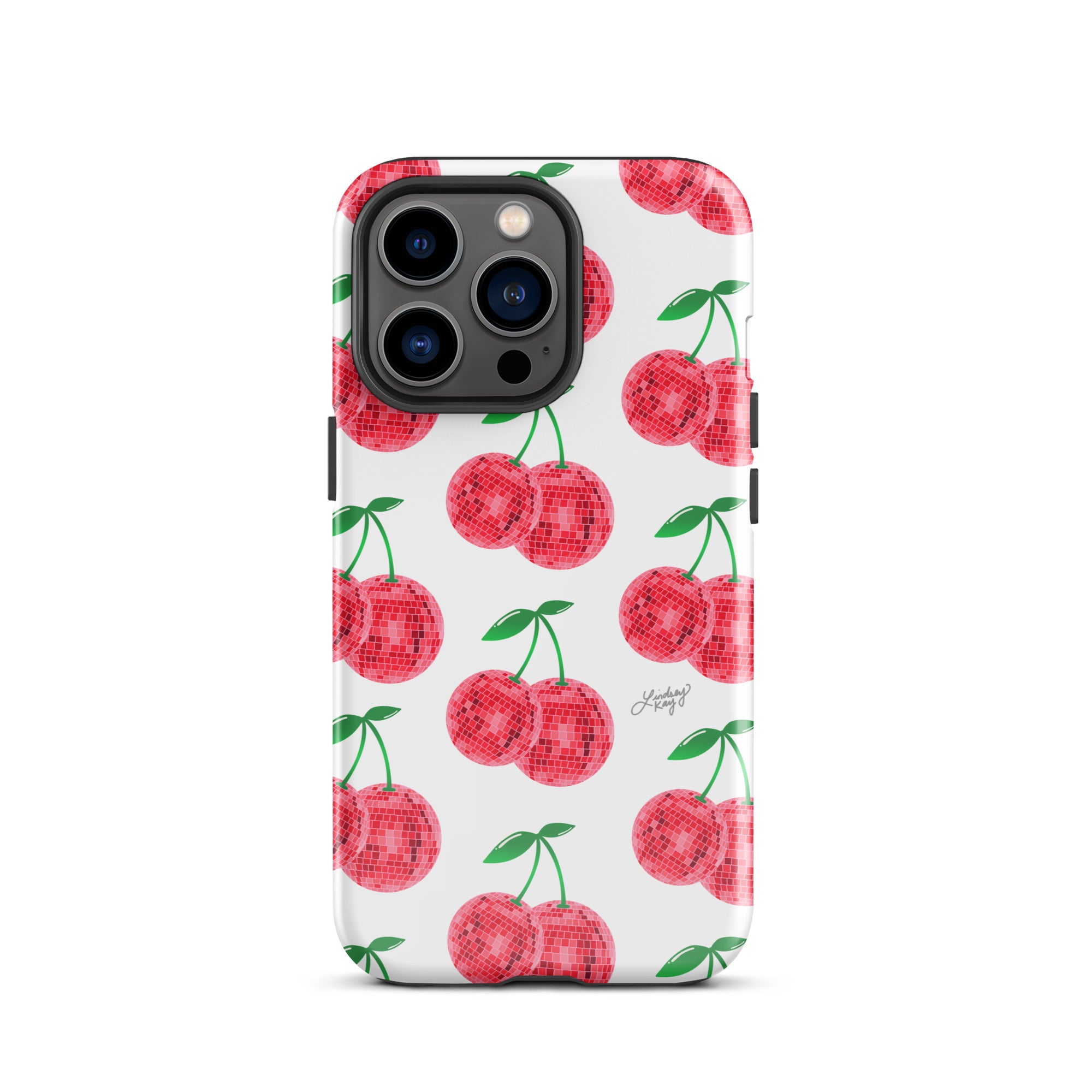 Patrón de cerezas disco rojas - Funda resistente para iPhone®